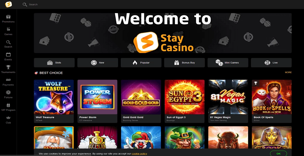 stay casino main page