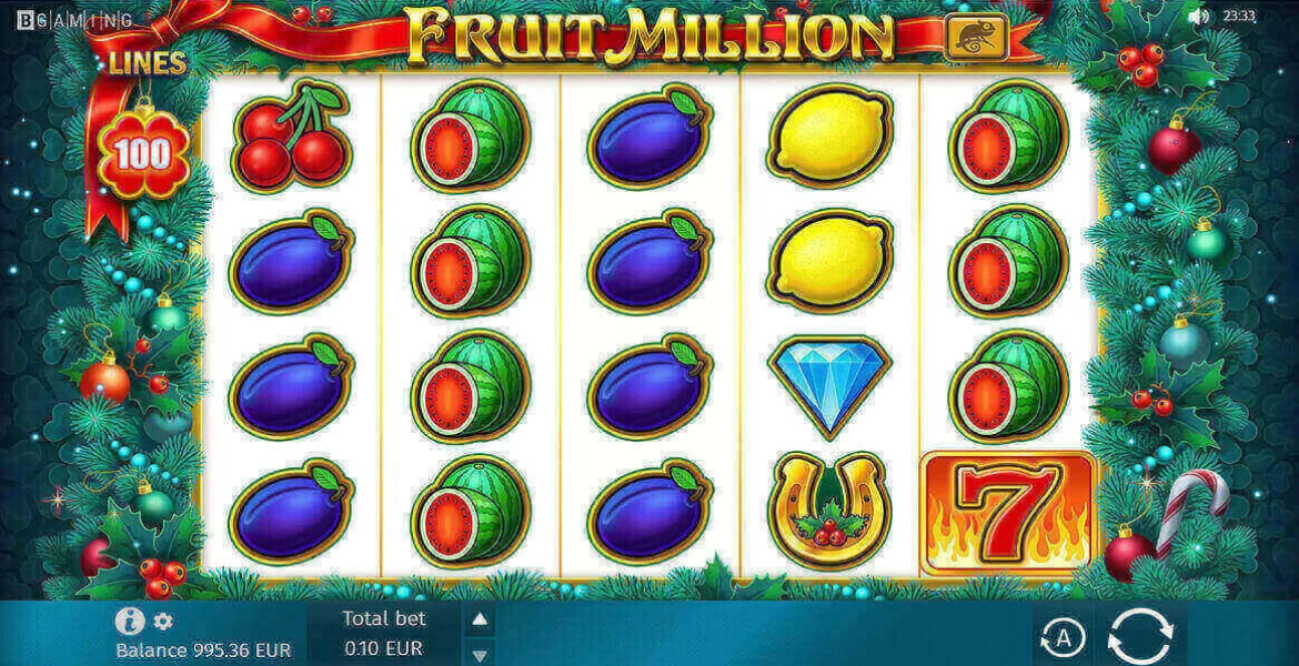 Play in Fruit Million Xmas by BGaming for free now | SmartPokies